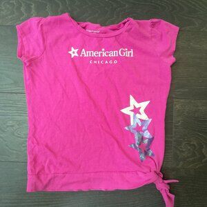 American Girl Chicago Pink with Stars T-Shirt For Girls Size XL 18/20